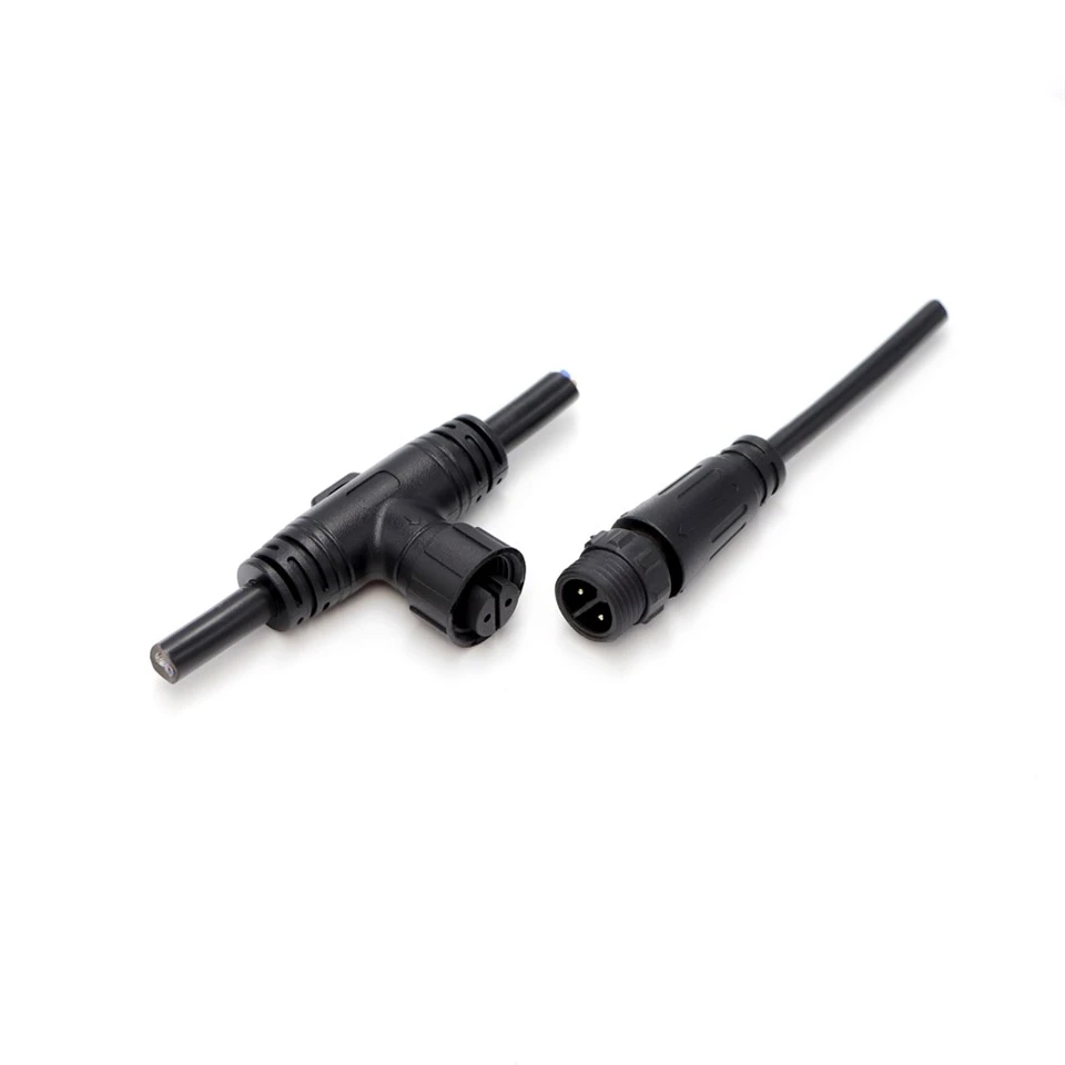 M12 2-6 Pin T-Ansamblu de cablu modular rezistent la apă cu cablu principal de 10 mm IP67
